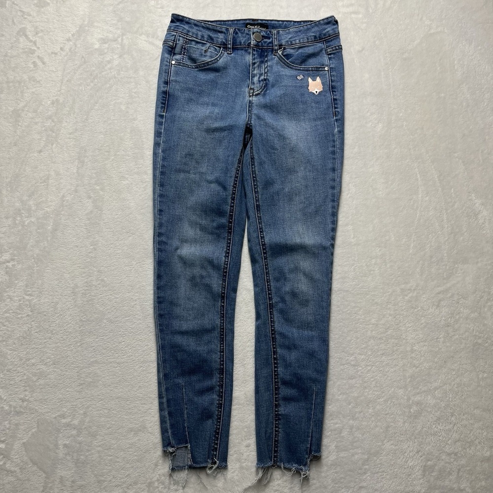 Only Essentials Skinny Jeans Juniors Small 26" Waist Distressed Casual